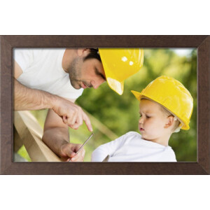 Marco de madera clásico 50x70 cm espejo cristal nogal