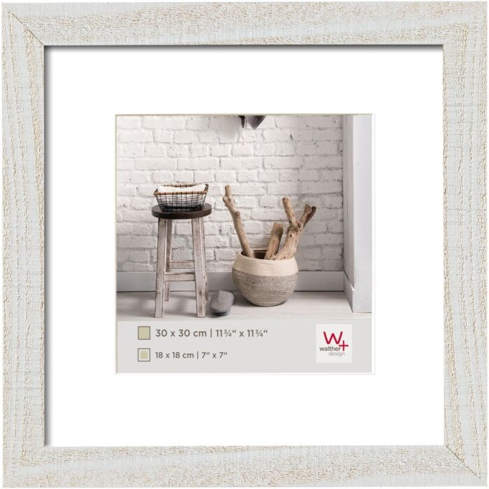 Walther Marco de madera HOME 20x20 cm blanco polar con passepartout 15x15 cm