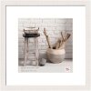 50x50 cm Marco de madera HOME en blanco polar