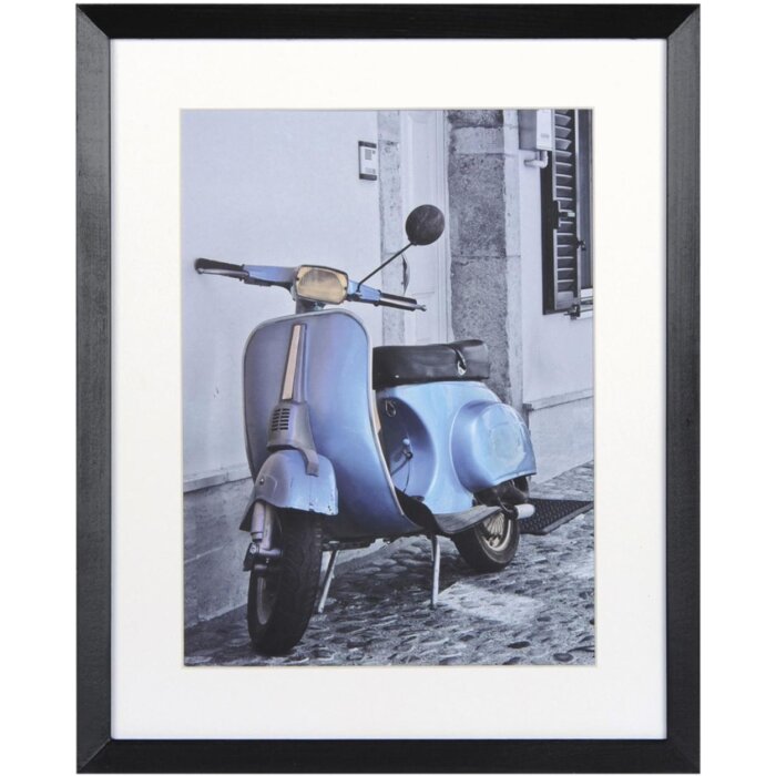 Marco de madera Henzo Umbria negro 24x30 cm con passe-partout 18x24 cm