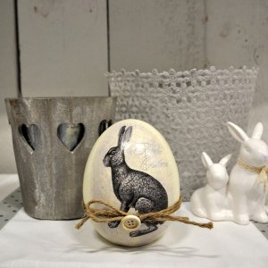 Decoración Conejo Ø 12x14 cm Poliresina