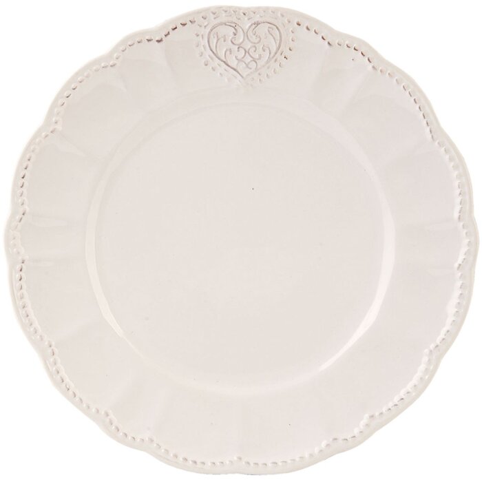 Clayre & Eef Plato de Cerámica HEART 21 cm