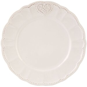 Clayre & Eef Plato de Cerámica HEART 21 cm