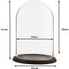 Clayre & Eef 6GL1271 Campana de vidrio Ø 23x31 cm Vidrio madera marrón Campana de vidrio redonda