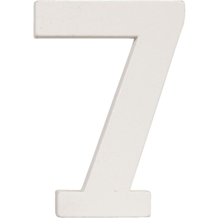 Número 7 de MDF natural 8x5 cm