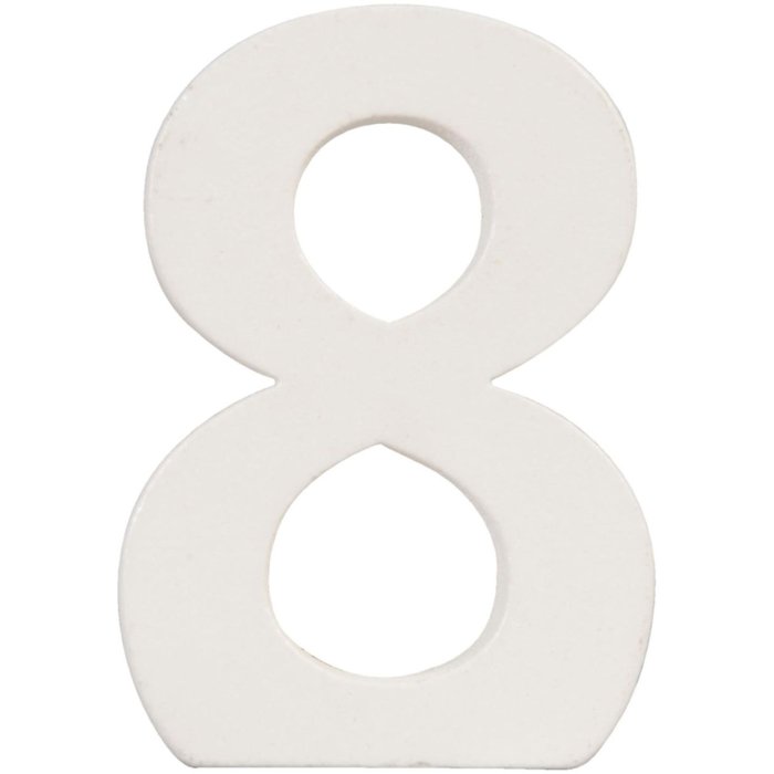 Número 8 de MDF natural 8x5 cm