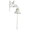 Timbre Shabby blanco con pájaro