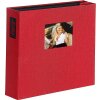 HNFD Álbum de fotos Lona lino rojo 1000 fotos 34,5x33 cm 168 páginas negras