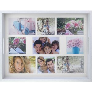 ZEP Bandeja de fotos KIARA blanca 9 fotos 10x10 cm y 10x15 cm (45x35 cm)