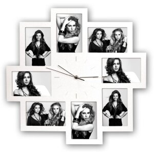 ZEP Foto Reloj TRIESTE blanco 8 fotos 10x15 cm (52x52 cm)