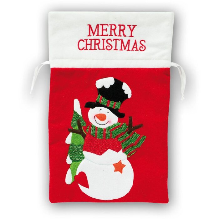 Bolsa de regalo de Navidad 25x28 cm muñeco de nieve