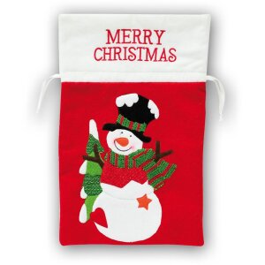 Bolsa de regalo de Navidad 25x28 cm muñeco de nieve