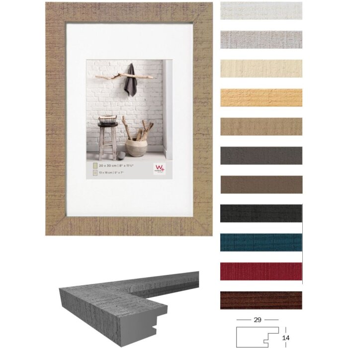 Marco de madera Walther HOME de 10x15 cm a 70x100 cm con Passepartout