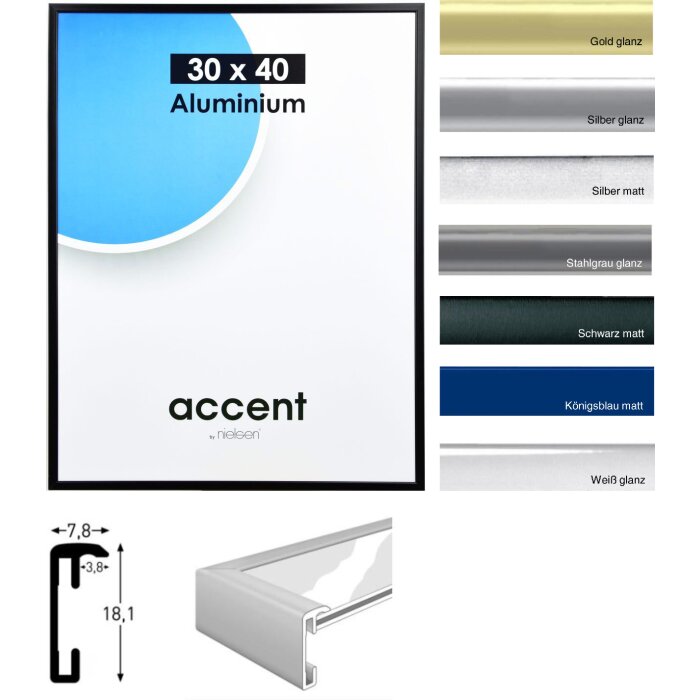 Nielsen Accent Marco de aluminio Marco de 10x15 cm a 70x100 cm