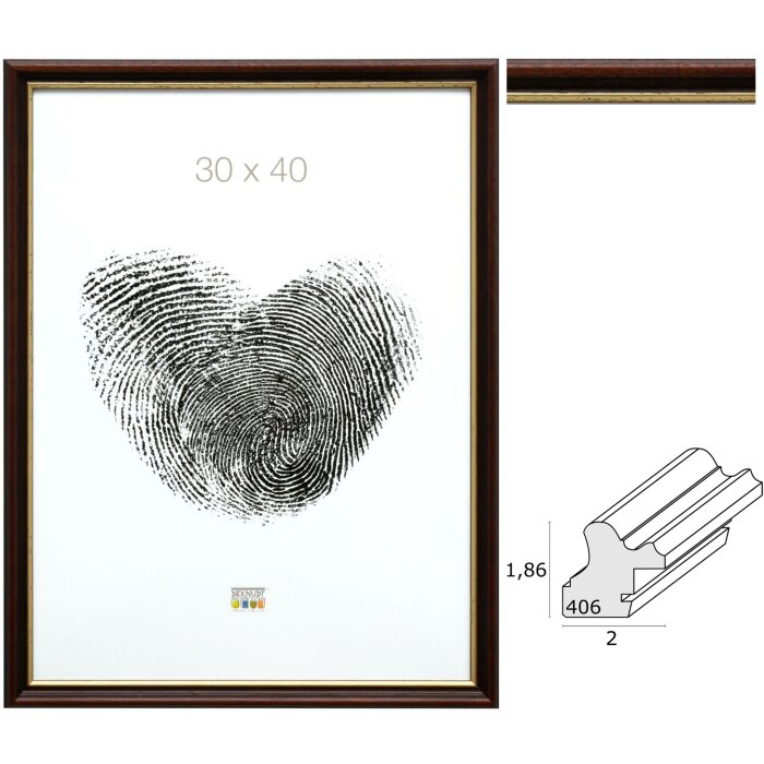 Marco de madera Deknudt S406 Nogal Canto Dorado