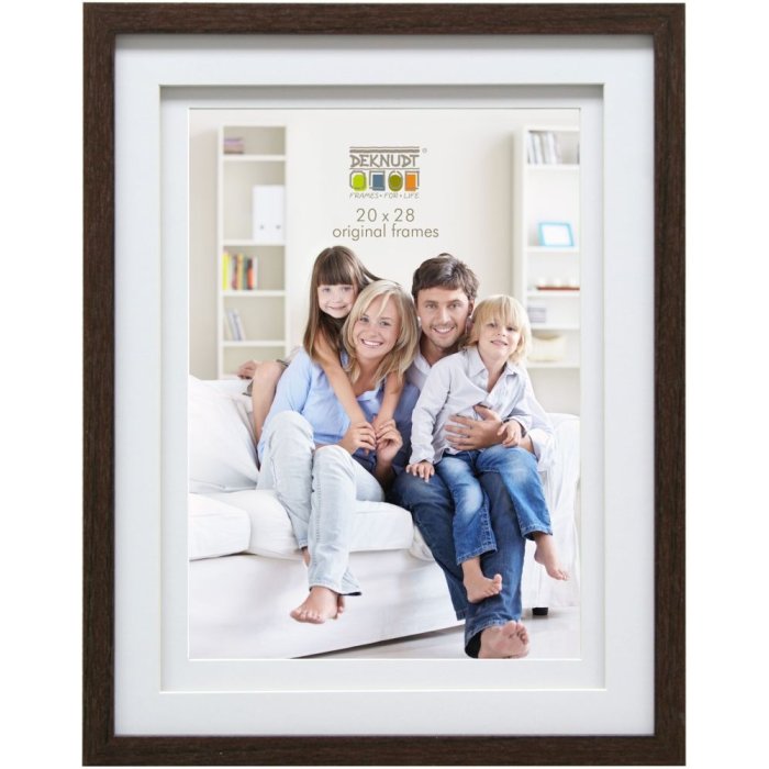 Deknudt Marco de madera marrón S65KQ1 Passepartout doble