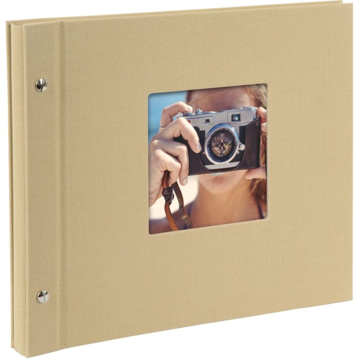 Goldbuch álbum con tapa de rosca Bella Vista arena 30x25 cm 40 páginas negras