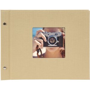 Goldbuch álbum con tapa de rosca Bella Vista arena 30x25 cm 40 páginas negras