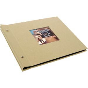 Goldbuch álbum con tapa de rosca Bella Vista arena 30x25 cm 40 páginas negras