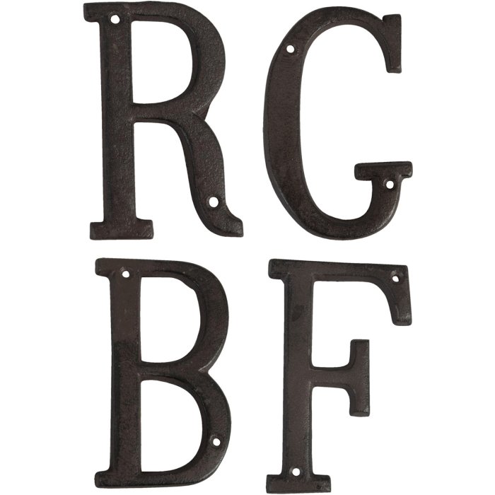 Letras de hierro fundido 13 cm A-Z y &