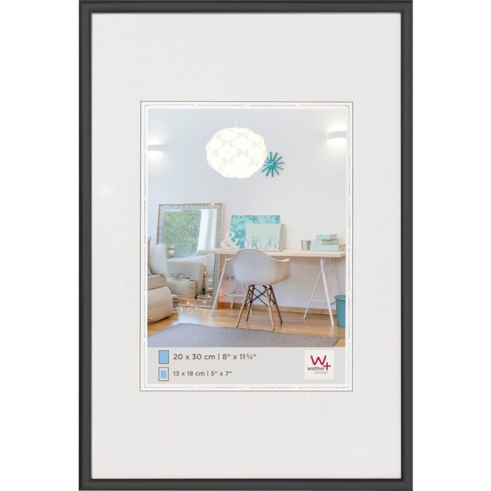 Marco de plástico Walther New Lifestyle DIN A2 negro 42x59,4 cm
