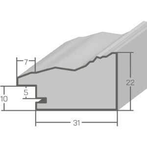 Vidrio de museo Marco de madera H740 gris 30x60 cm