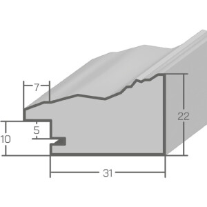Espejo Vidrio Marco Madera H740 Gris 50x50 cm