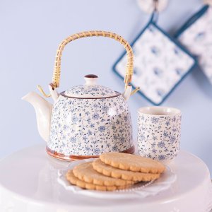 6CEMU0012 Taza Clayre Eef Flores Azules - azul
