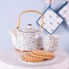 6CEMU0012 Taza Clayre Eef Flores Azules - azul