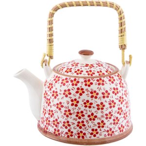 6CETE0031 Tetera blanca-roja by Clayre Eef