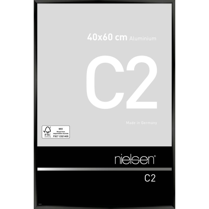 Marco de aluminio Nielsen C2 40x60 cm anodizado negro brillante