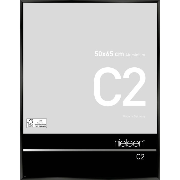 Marco de aluminio Nielsen C2 50x65 cm anodizado negro brillante