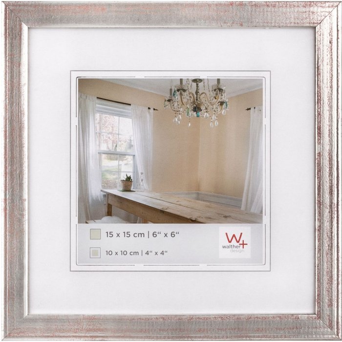 Marco de madera Walther Pimientos 13x13 cm plata