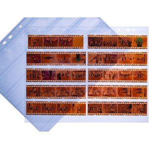 fundas para negativos de polipropileno herma transparente - 10 tiras de 4 negativos cada una