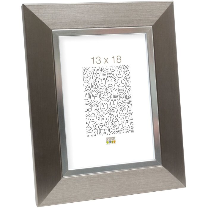 Marco de plástico S41N acero-plata 30x40 cm