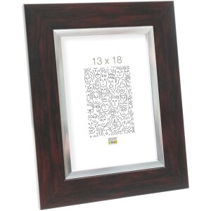 Marco de plástico S41N caoba-plata 20x30 cm