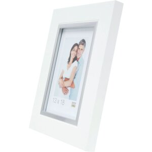 Marco de plástico S41N blanco-plata 10x15 cm