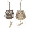 Colgante decorativo de madera OWL en 2 diseños