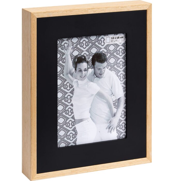 Marco de madera Doble 15x20 cm nature-negro