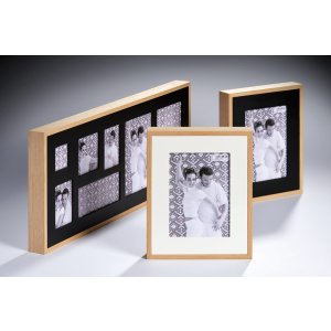 Marco de madera Doble 15x20 cm nature-negro