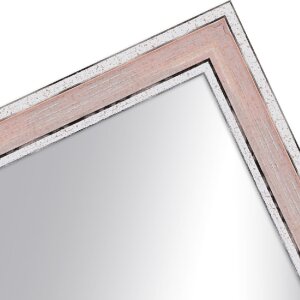 Marco de madera H460 rosa 20x25 cm espejo de cristal