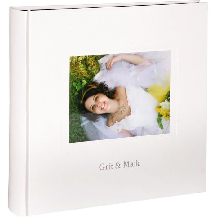 HNFD Álbum de fotos KOLARA blanco 30x30 cm con su foto + texto 100 páginas negras