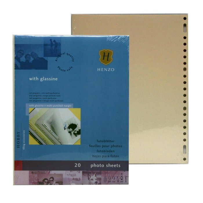 Hojas fotográficas Henzo crema con papel cristal 20 hojas