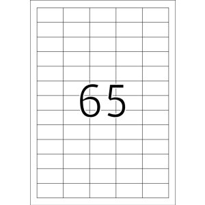 Etiquetas Premium A4, papel blanco 38,1x21,2 mm mate 650 unid.