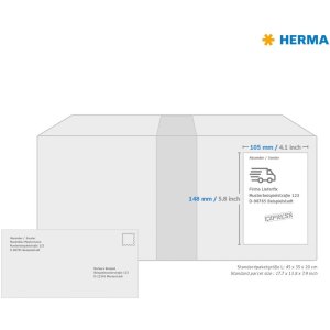 Etiquetas Premium A4, papel blanco 105x148 mm mate 40 unid.