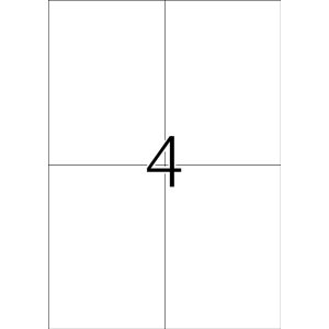 Etiquetas Premium A4, papel blanco 105x148 mm mate 40 unid.