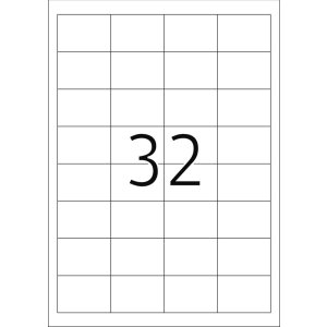 Etiquetas Premium A4, papel blanco 48,3x33,8 mm mate 320 unid.