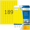 etiquetas herma a4 amarillo 25,4x10 mm papel mate 3780 piezas