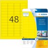 Etiquetas A4 amarillo 45,7x21,2 mm papel mate 960 unid.