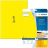 Etiquetas HERMA A4 amarillo 210x297 mm papel mate 20 unidades